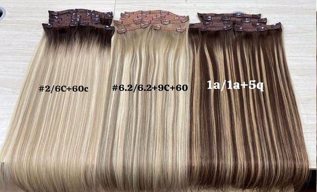 Clip In, Piano/Balayage Farben, 30 cm - 75 cm (12"-30"), glatt (straight)