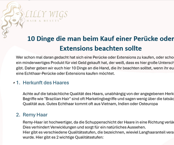 10 Dinge die man beim Kauf einer Perücke oder Extensions beachten sollte