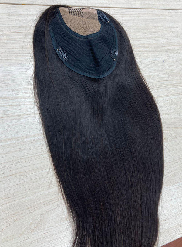 Topper - Silk Top, Wefted Back 50cm (20 inch) - schwarz 1B