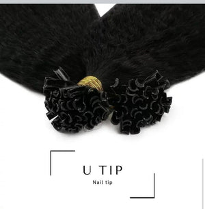 Keratin (Bonding), schwarz, 30 cm - 75 cm (12"-30"), glatt (straight)