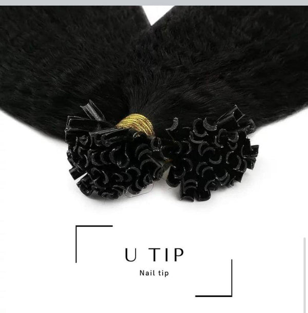 Keratin (Bonding), schwarz, 30 cm - 75 cm (12"-30"), glatt (straight)