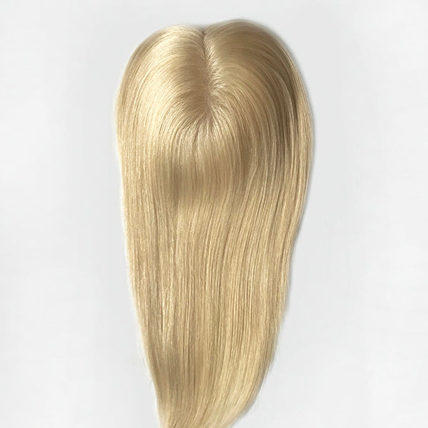 Topper - Silk Top 5x5 inch, 30-70cm ( 12 - 28 inch), blond, straight (glatt)