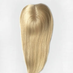 Topper - Silk Top 5x5 inch, 30-70cm ( 12 - 28 inch), blond, straight (glatt)